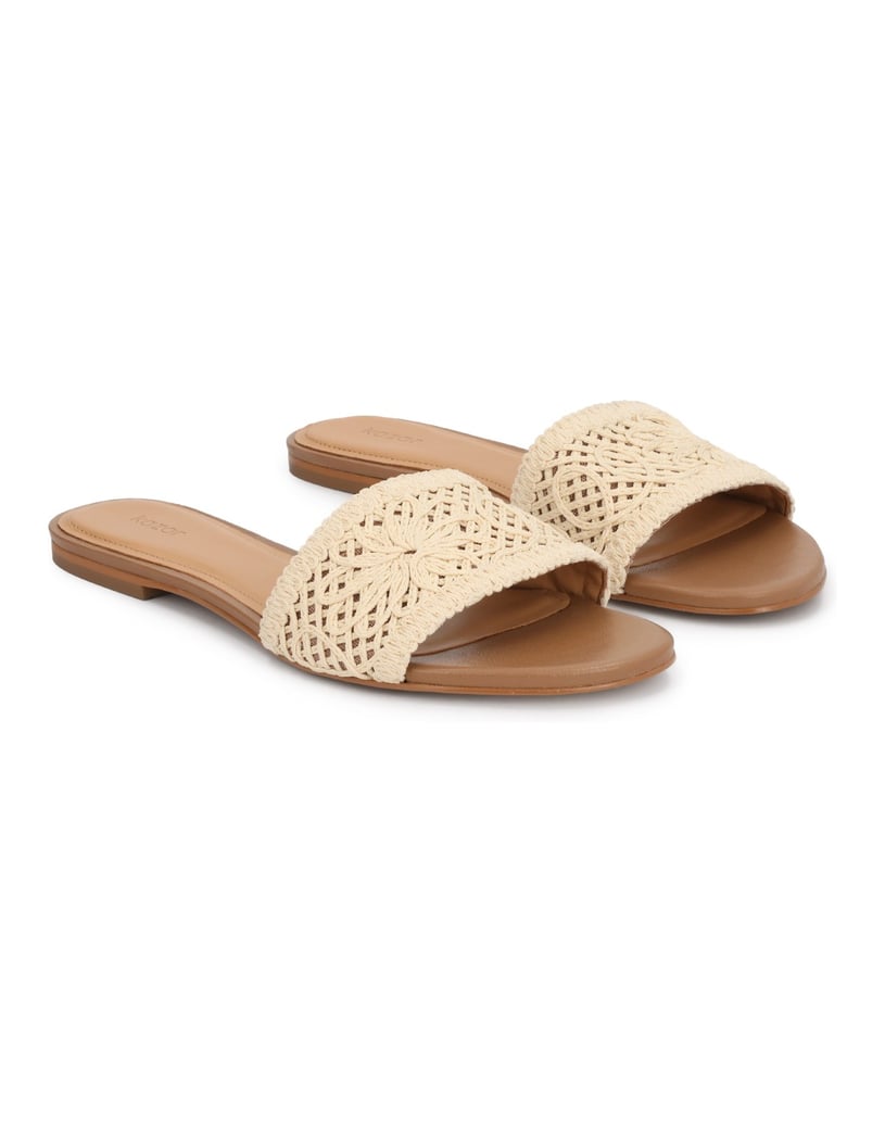 Kazar-Flat-slides-with-braided-upper-béžová