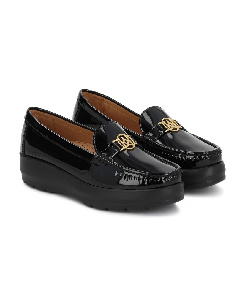 Kazar-Lacquered-slip-on-shoes-on-a-thick-sole-černá