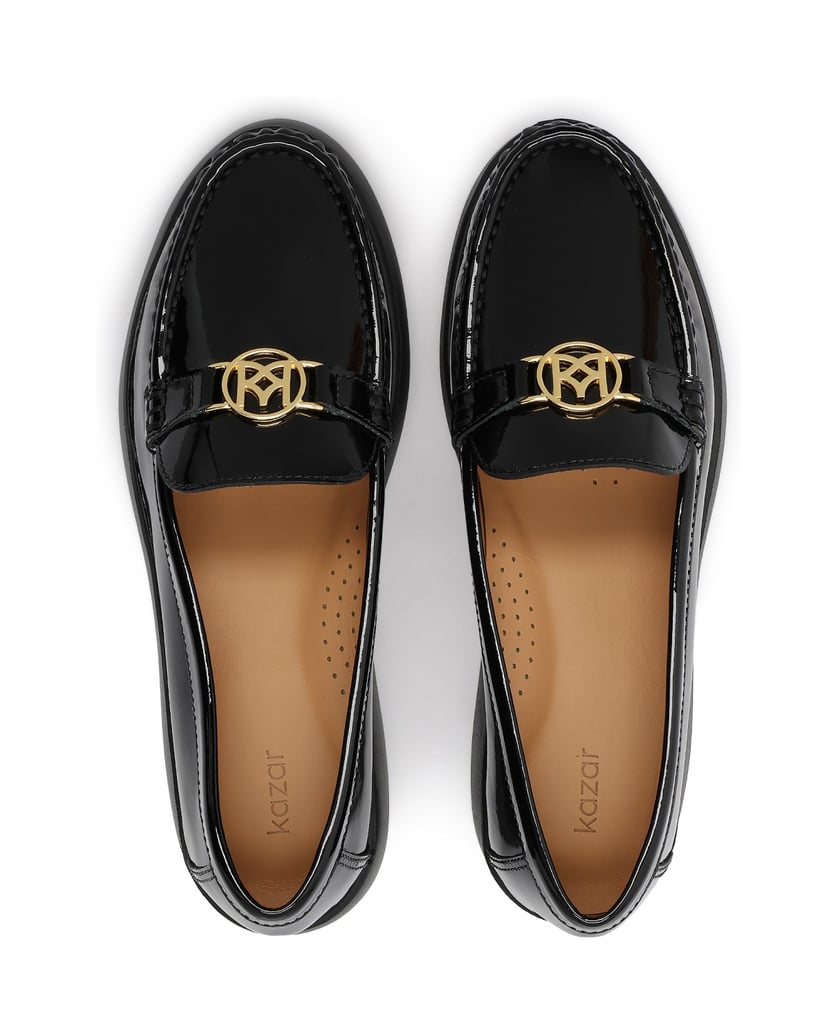 Kazar-Lacquered-slip-on-shoes-on-a-thick-sole-černá