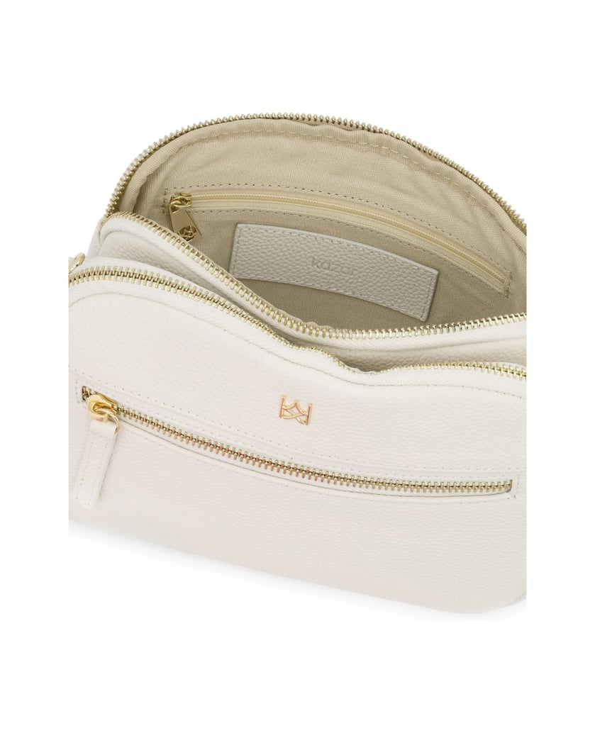 Kazar-Leather-crossbody-bag-on-strap-bílá