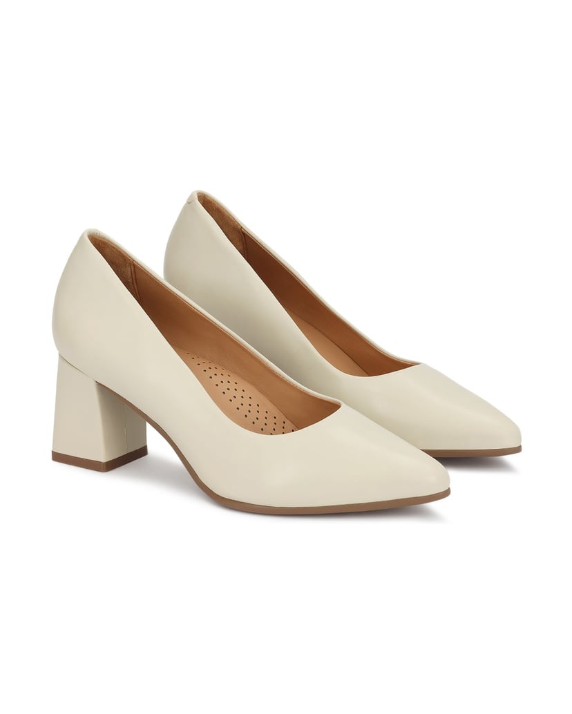 Kazar-Lederpumps-mit-breitem-Absatz-weiss