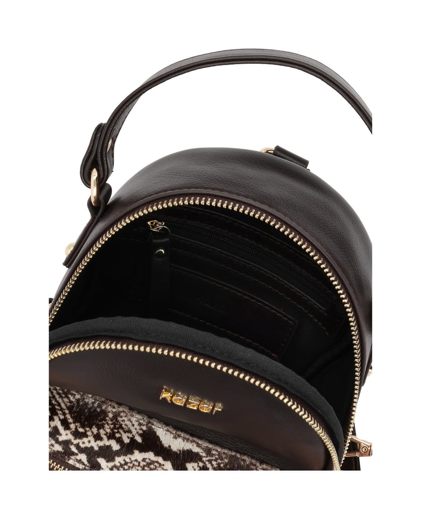 Kazar-Brown-backpack-with-decorative-pocket-tmavá-hnedá