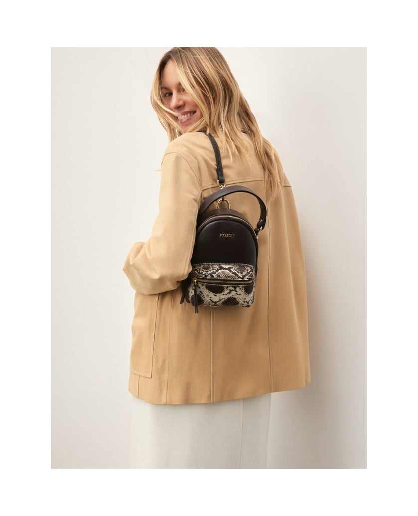 Kazar-Brown-backpack-with-decorative-pocket-tmavá-hnedá