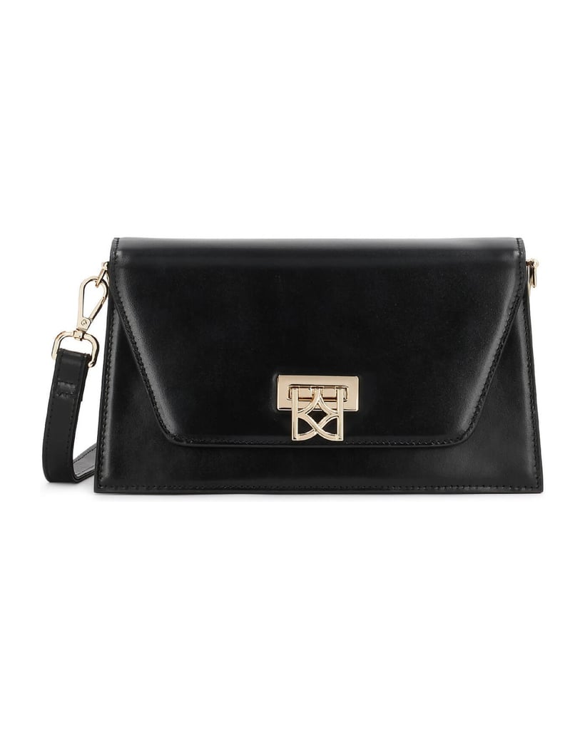 Kazar-Elegant-small-handbag-with-a-flap-closed-with-a-decorative-monogram-čierna