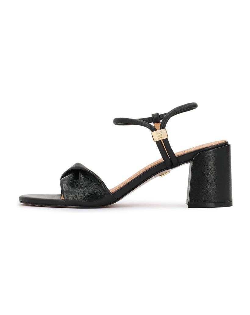 Kazar-Black-leather-post-sandals-černá