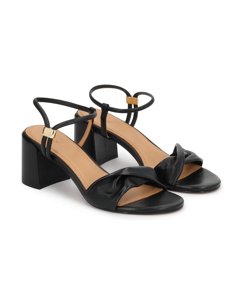 Kazar-Black-leather-post-sandals-černá