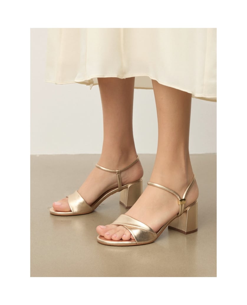 Kazar-Gold-leather-post-sandals-zlatá