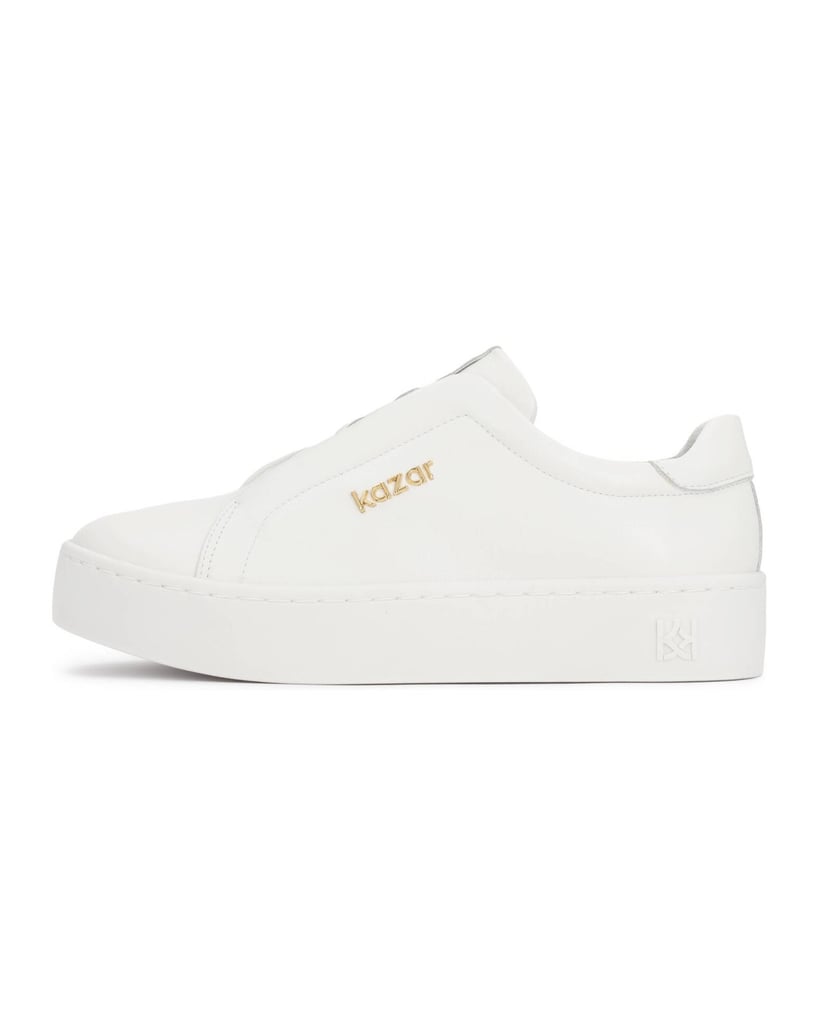 Kazar-White-leather-sneakers-on-a-simple-sole-biela