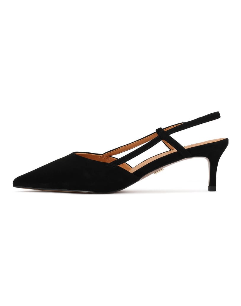 Kazar-Black-suede-pumps-with-open-heel-čierna