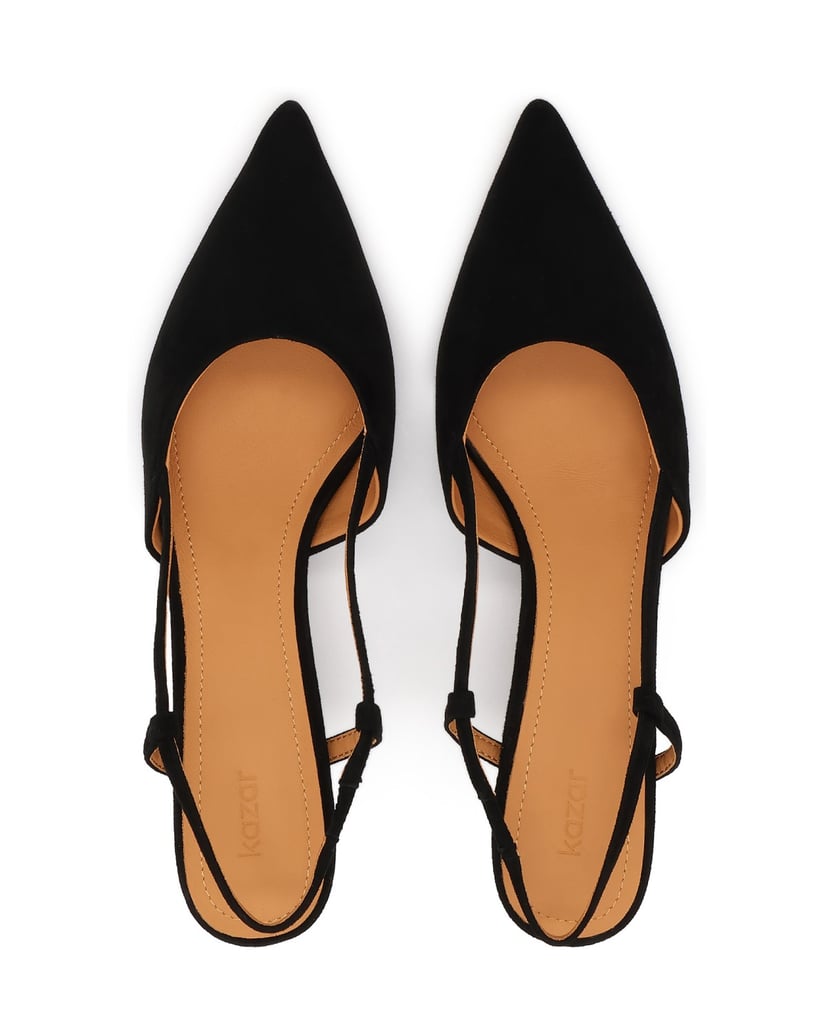Kazar-Black-suede-pumps-with-open-heel-čierna
