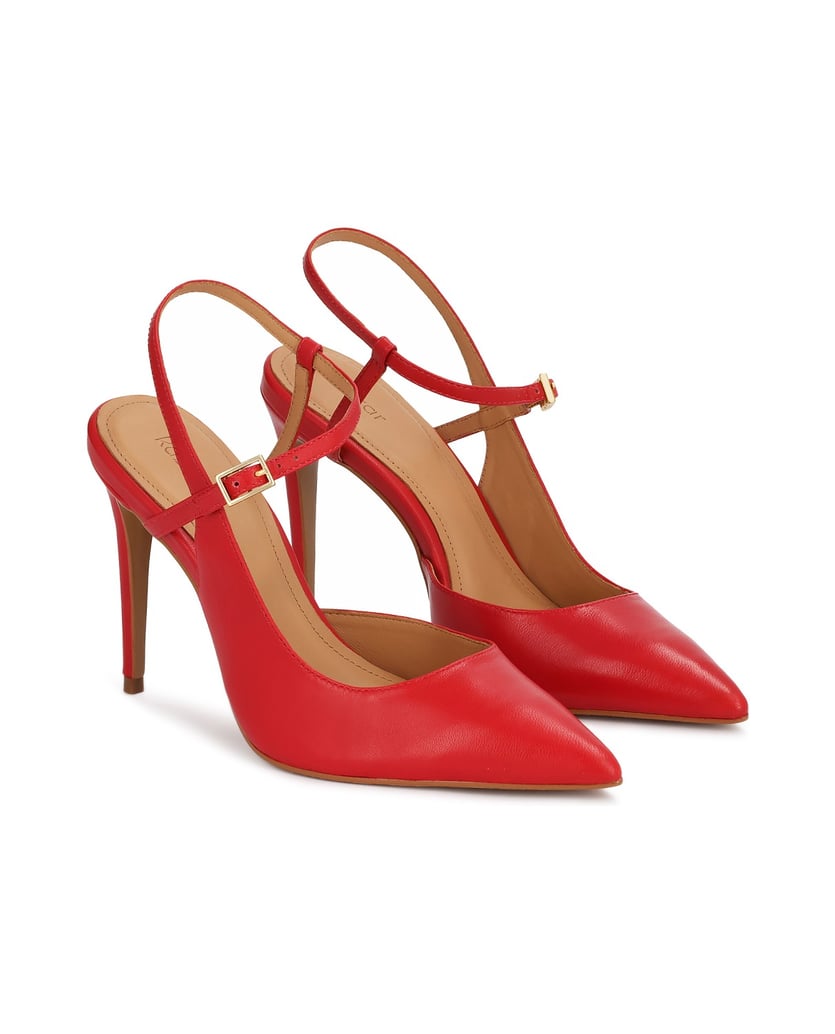 Kazar-Red-stiletto-pumps-with-open-heel-červená