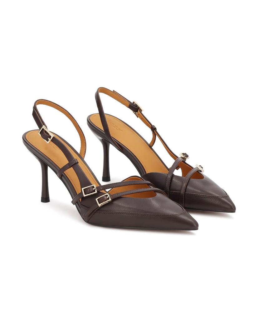 Kazar-Brown-slingback-pumps-with-straps-tmavě-hnědá