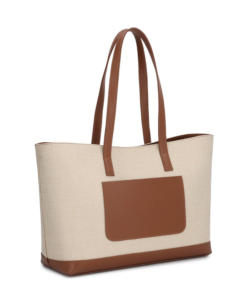 Kazar-Large-handbag-in-fabric-and-leather-béžová