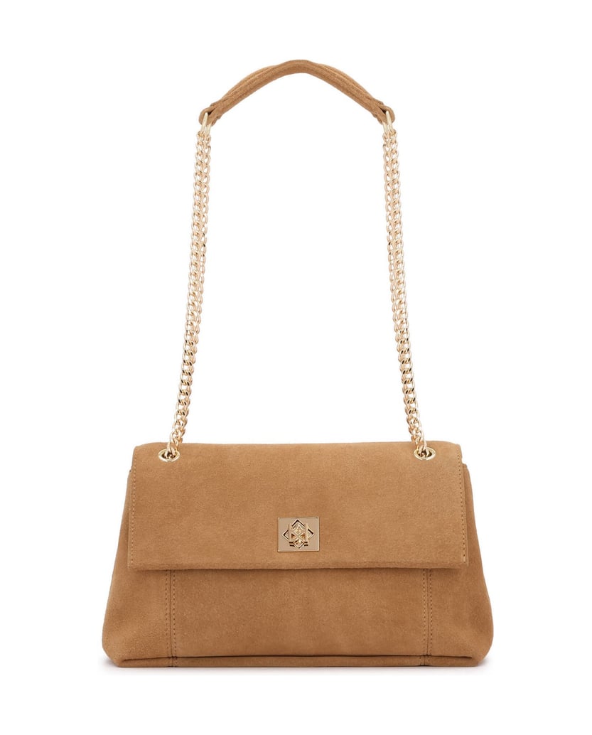 Kazar-Light-brown-suede-monogrammed-handbag-from-KAZAR-ťavia