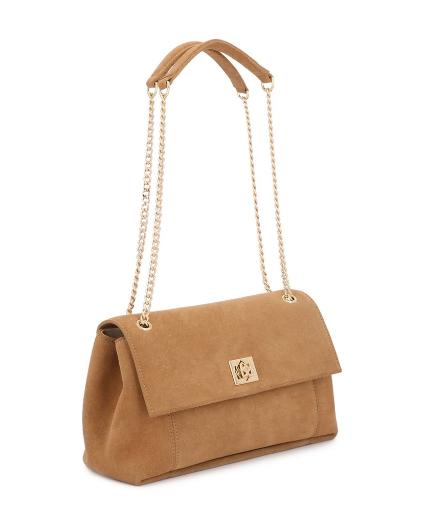 Kazar-Light-brown-suede-monogrammed-handbag-from-KAZAR-ťavia