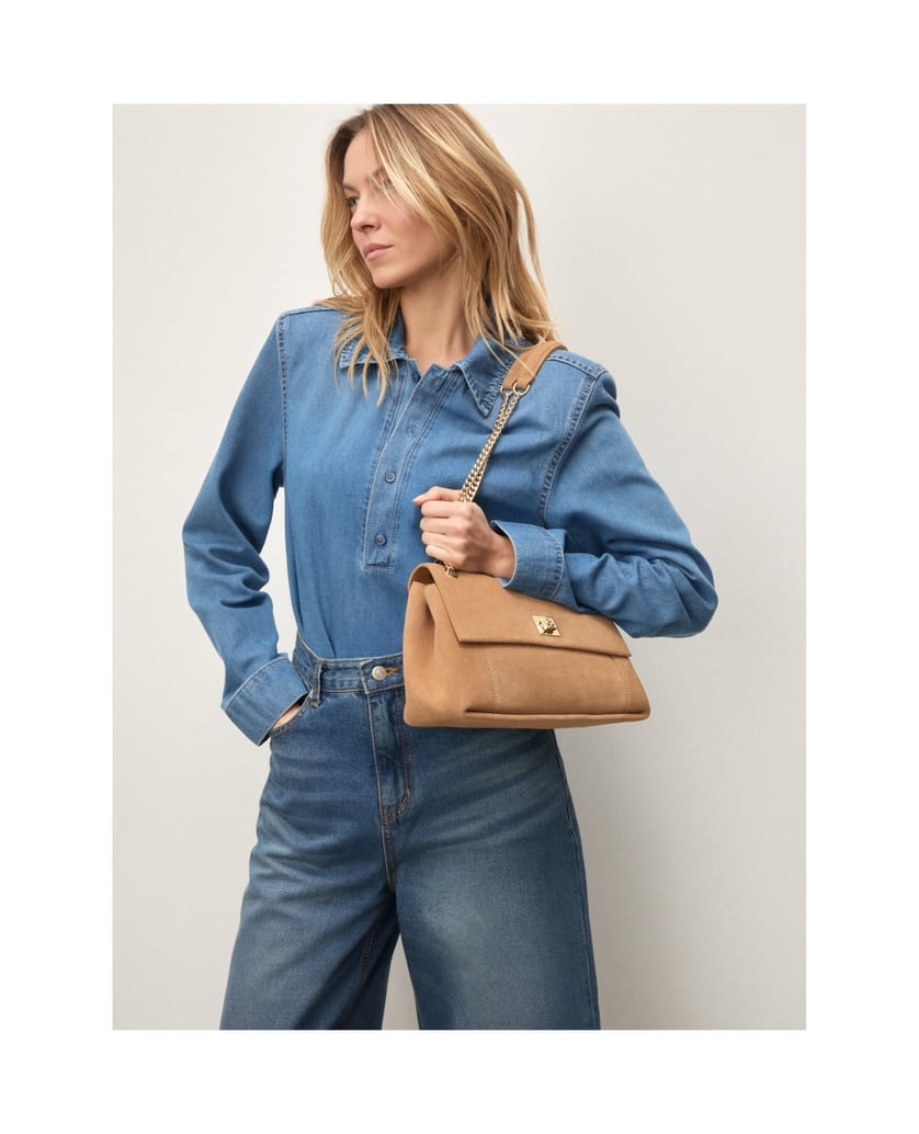 Kazar-Light-brown-suede-monogrammed-handbag-from-KAZAR-ťavia