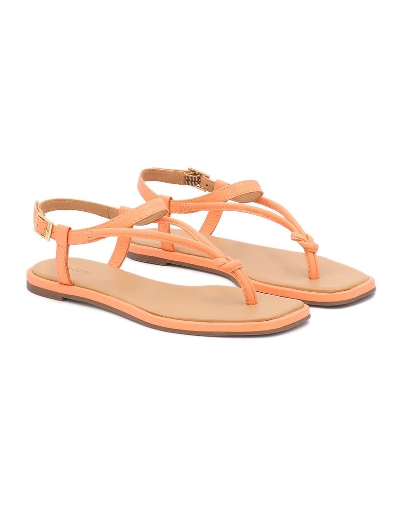 Kazar-Flat-leather-sandals-oranžová