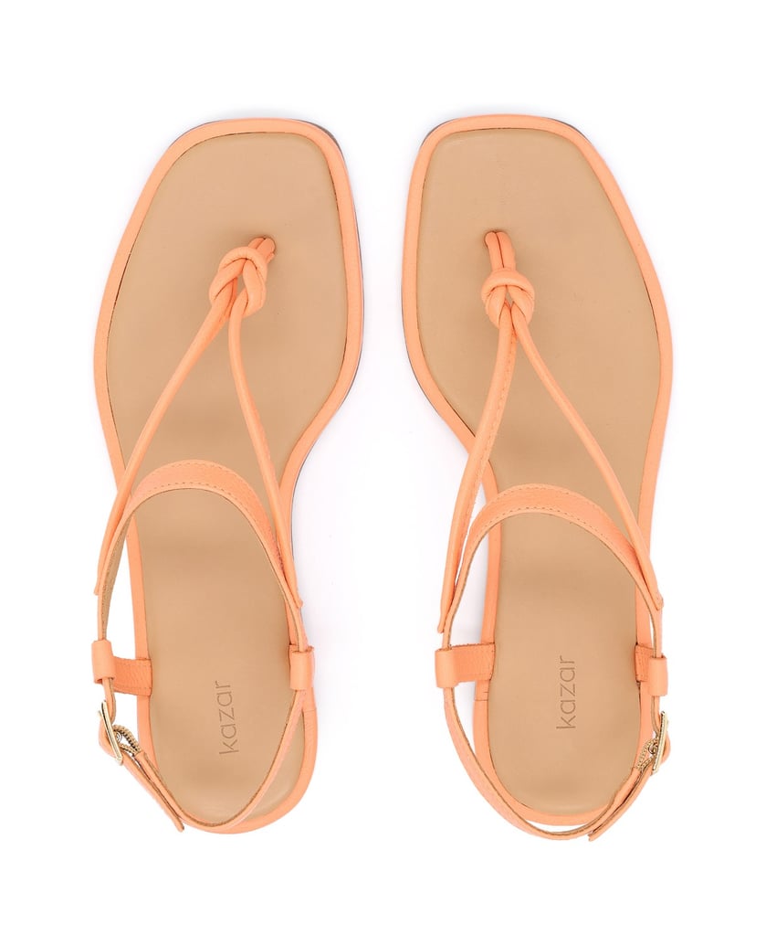 Kazar-Flat-leather-sandals-oranžová