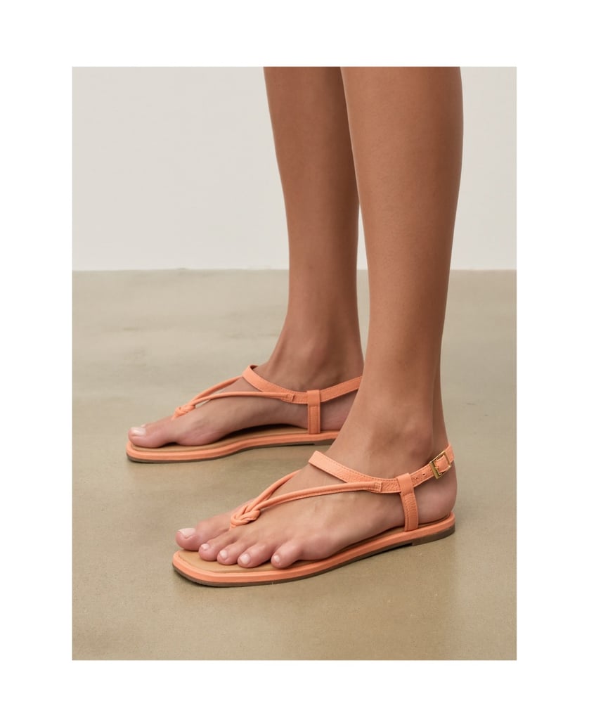 Kazar-Flat-leather-sandals-oranžová