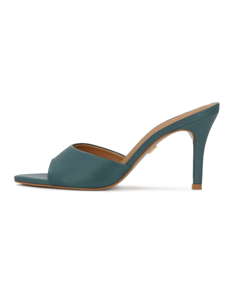 Kazar-Mules-with-a-slender-heel-zelená