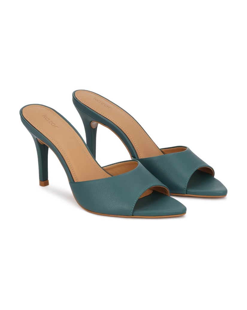 Kazar-Mules-with-a-slender-heel-zelená