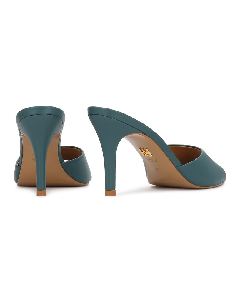 Kazar-Mules-with-a-slender-heel-zelená