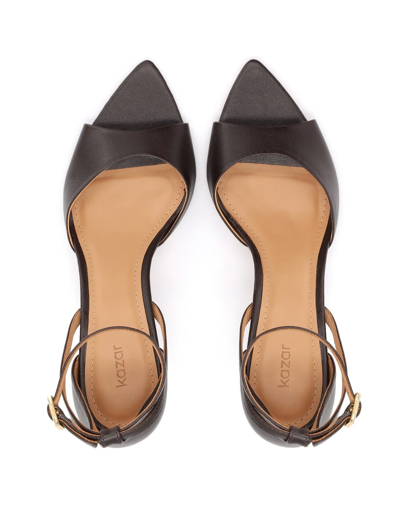 Kazar-Leather-sandals-with-pointed-toes-tmavě-hnědá