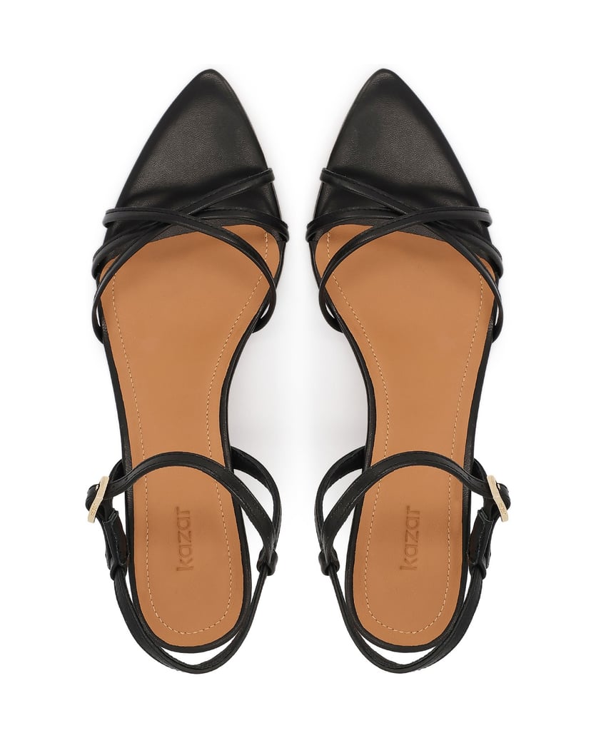 Kazar-Black-leather-sandals-with-crisscrossing-straps-čierna