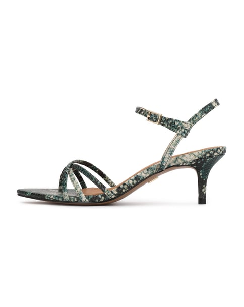 Multicolored snakeskin pattern sandals
