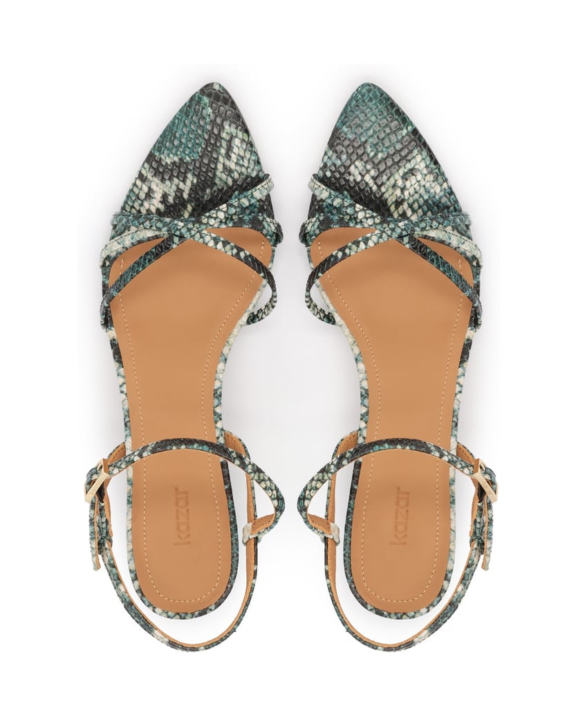 Kazar-Multicolored-snakeskin-pattern-sandals-zelená
