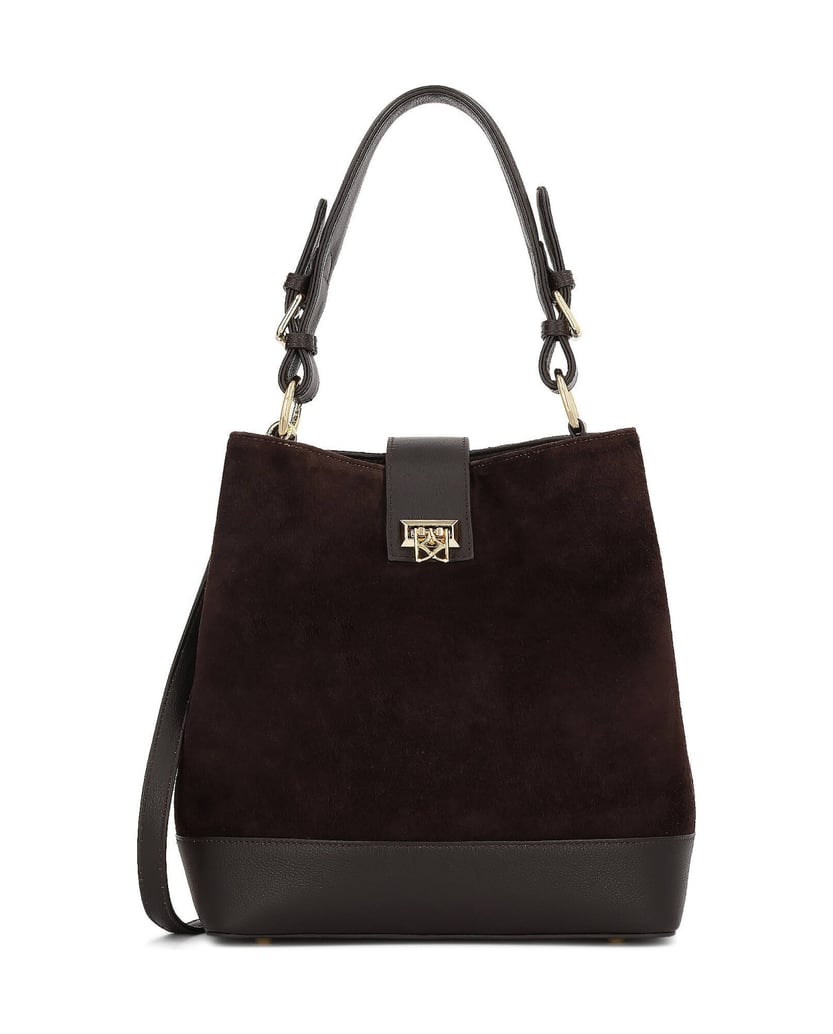 Kazar-Dark-brown-monogrammed-handbag-tmavá-hnedá