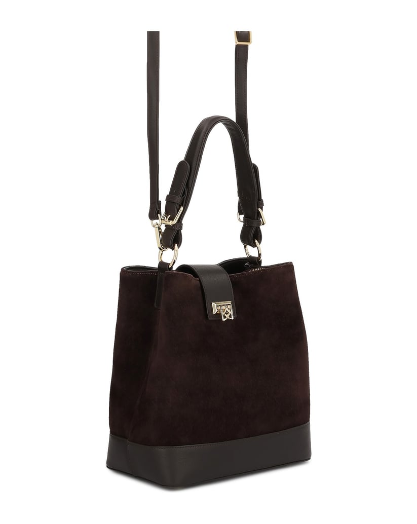 Kazar-Dark-brown-monogrammed-handbag-tmavá-hnedá