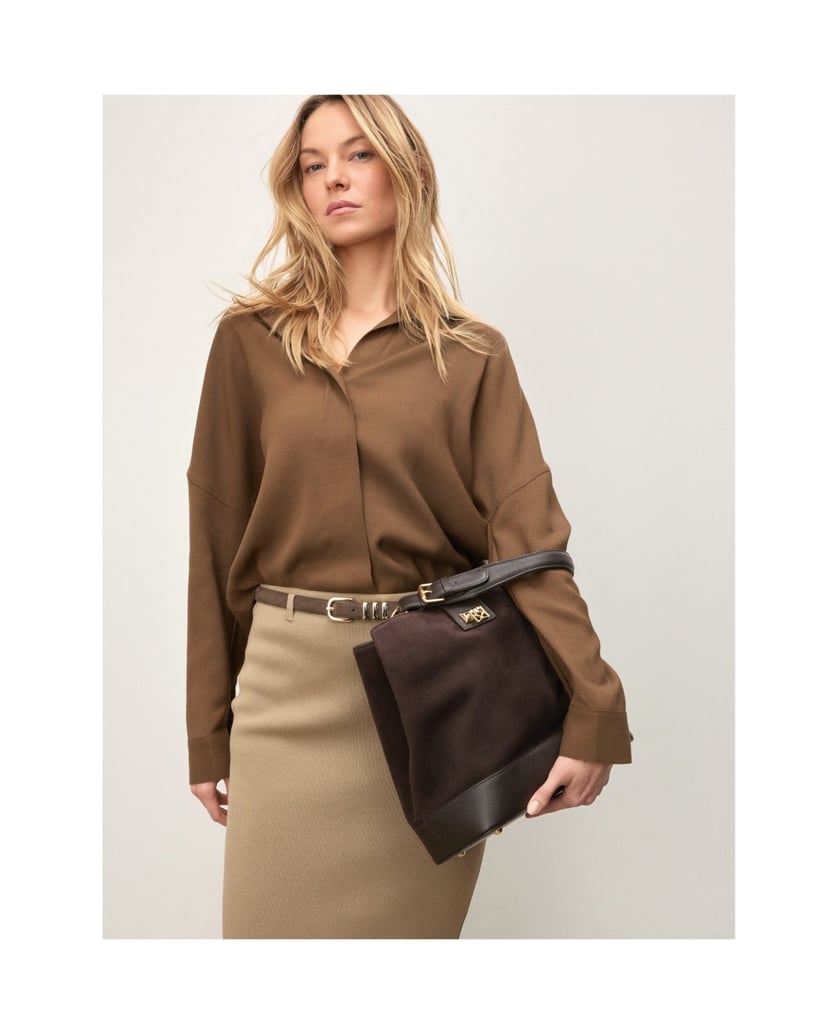 Kazar-Dark-brown-monogrammed-handbag-tmavá-hnedá