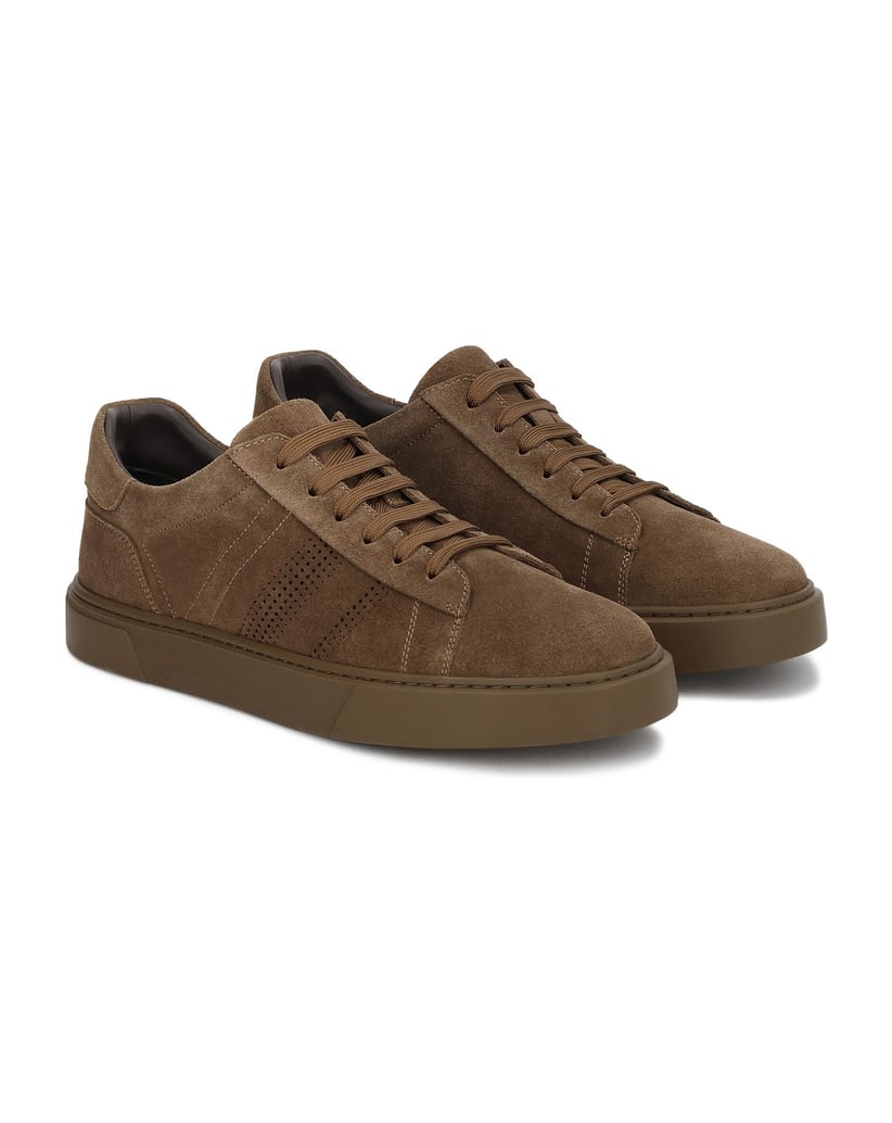 Kazar-Suede-sneakers-with-decorative-stitching-hnedá