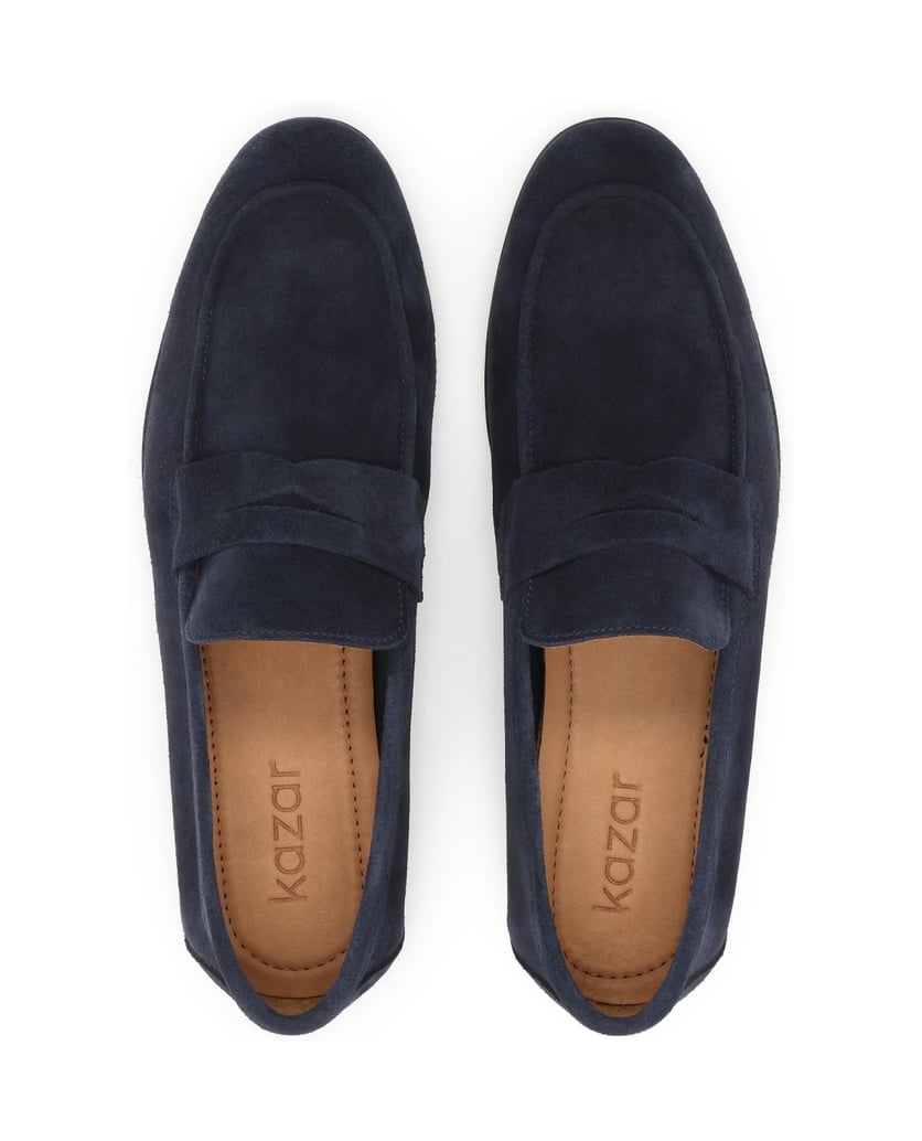 Kazar-Navy-blue-suede-loafers-tmavá-modrá