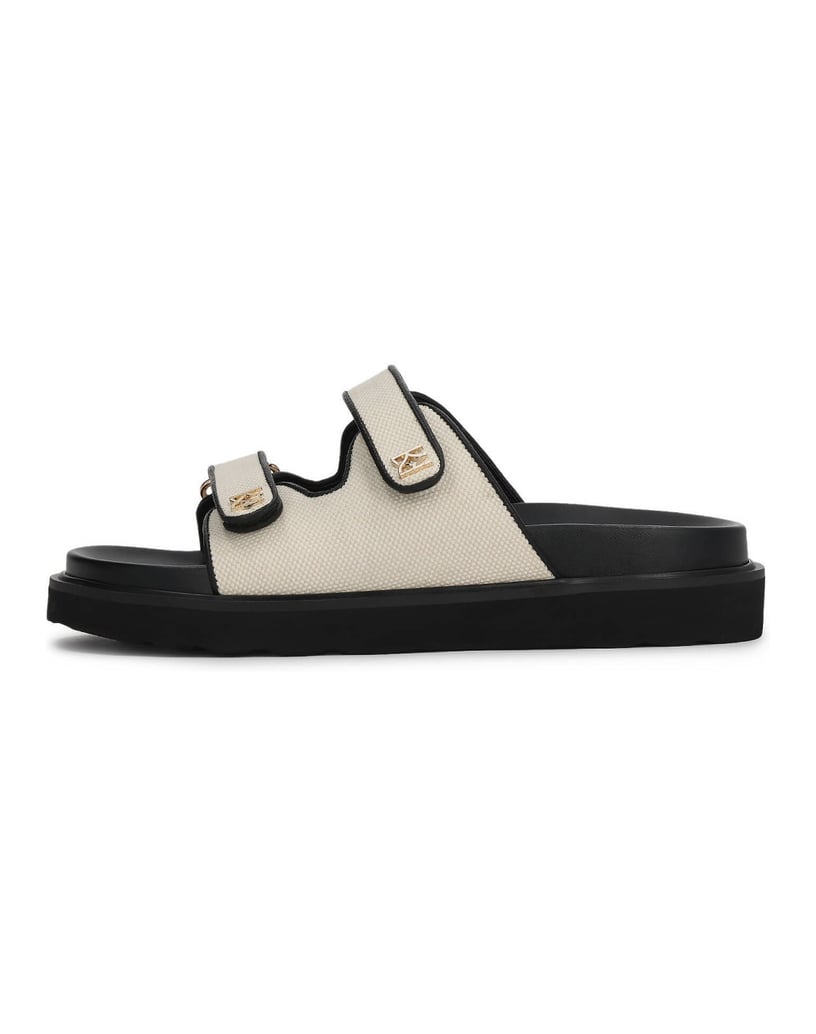 Kazar-Monogrammed-raffia-and-leather-slides-on-a-contoured-sole-béžová