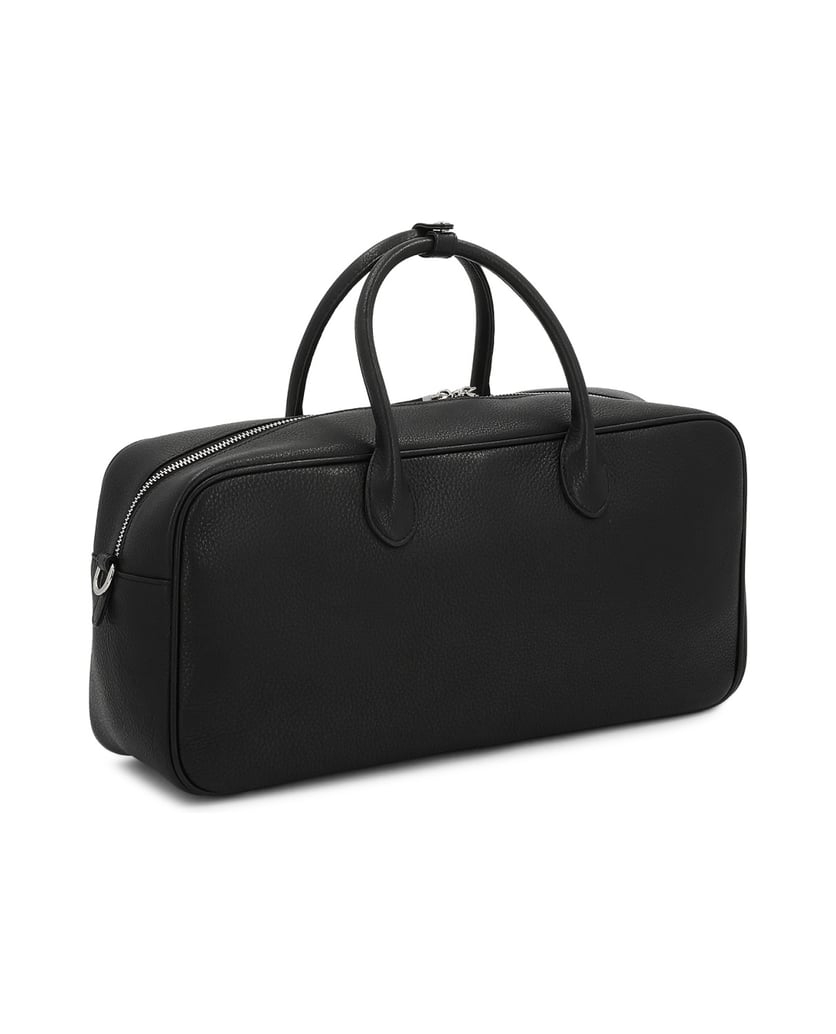 Kazar-Längliche-Lederhandtasche-mit-Anhänger-schwarz