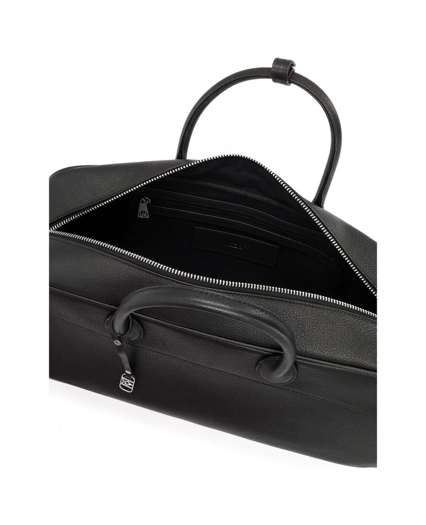 Kazar-Längliche-Lederhandtasche-mit-Anhänger-schwarz