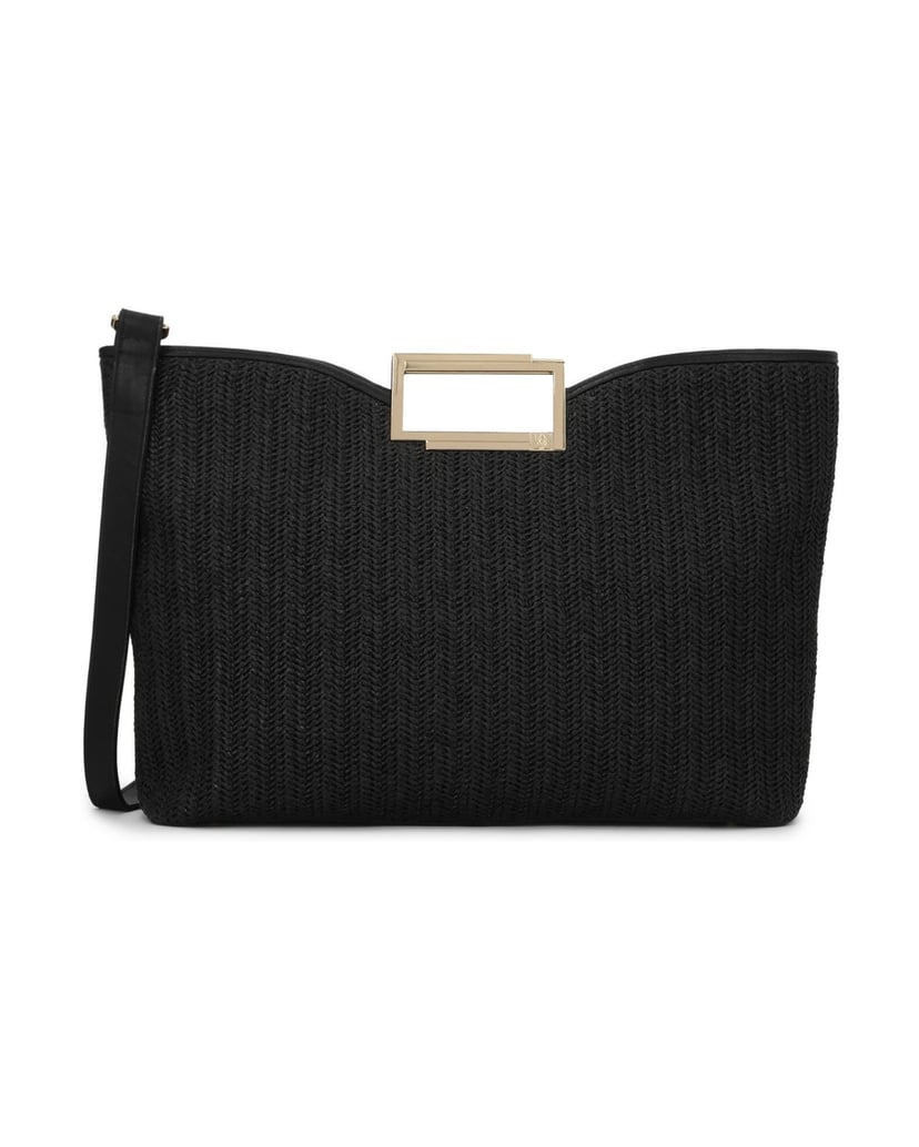 Kazar-Black-handbag-made-of-raffia-and-natural-leather-čierna