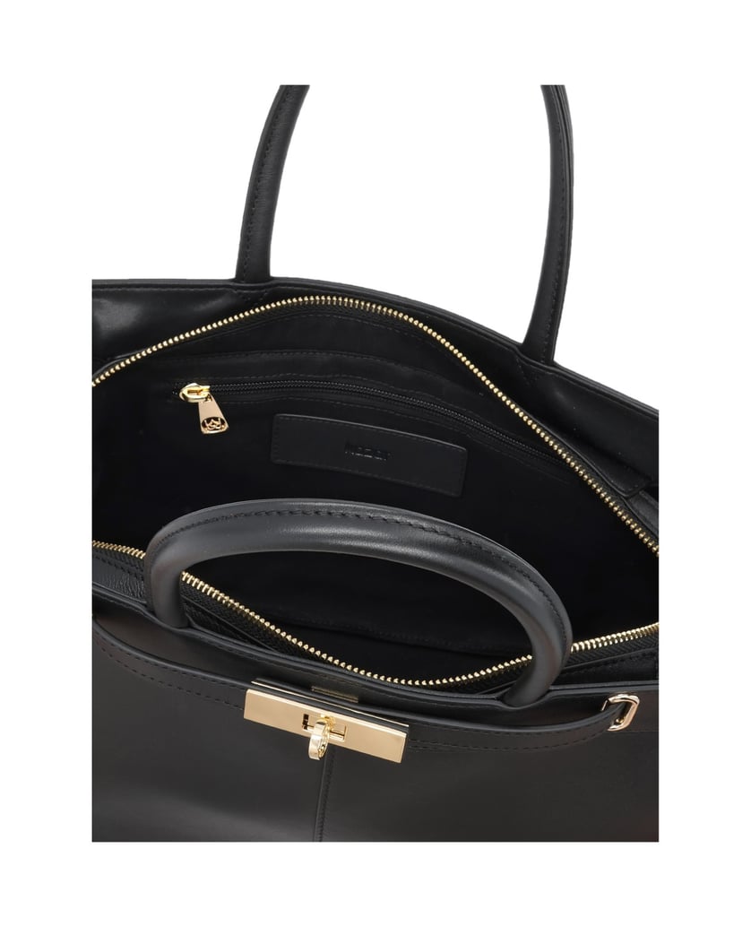 Kazar-Black-handbag-with-decorative-clasp-černá