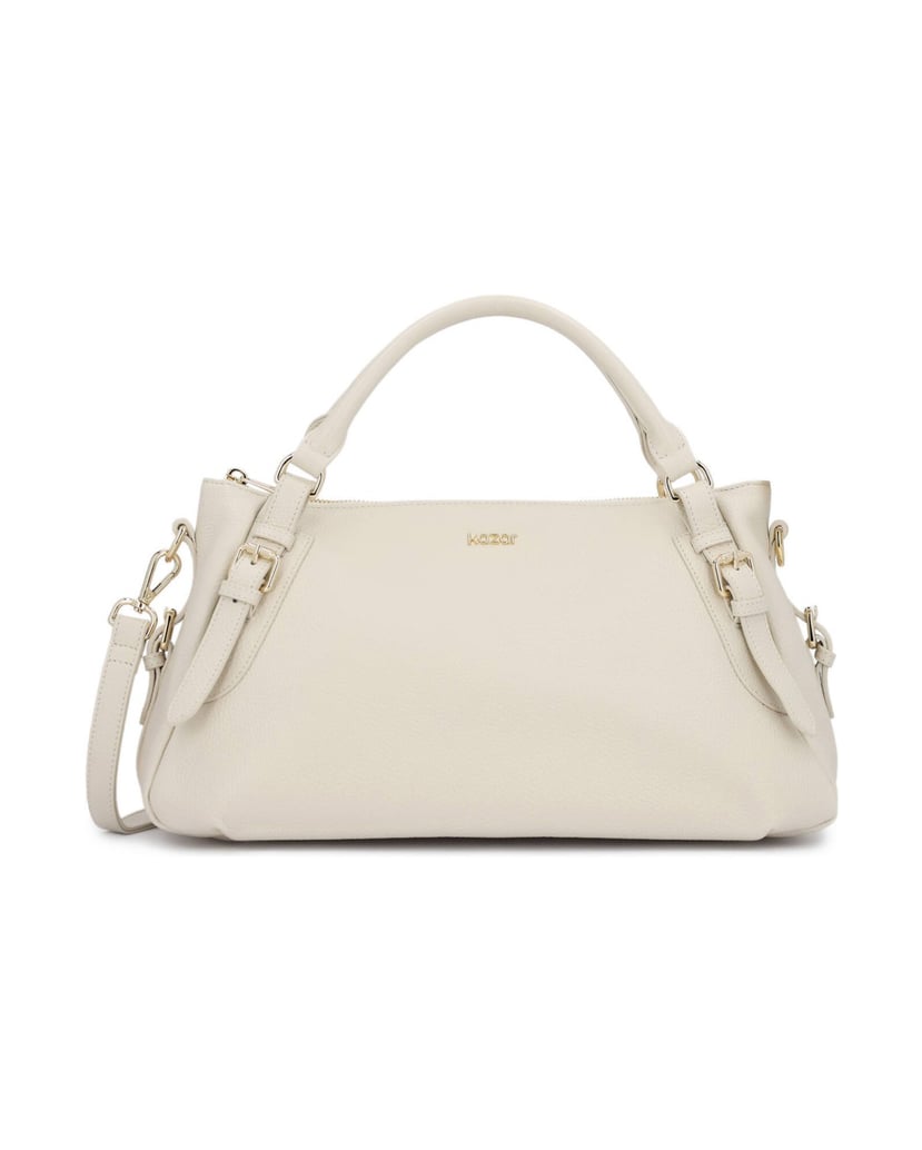 Kazar-Soft-leather-handbag-in-off-white-color-bílá