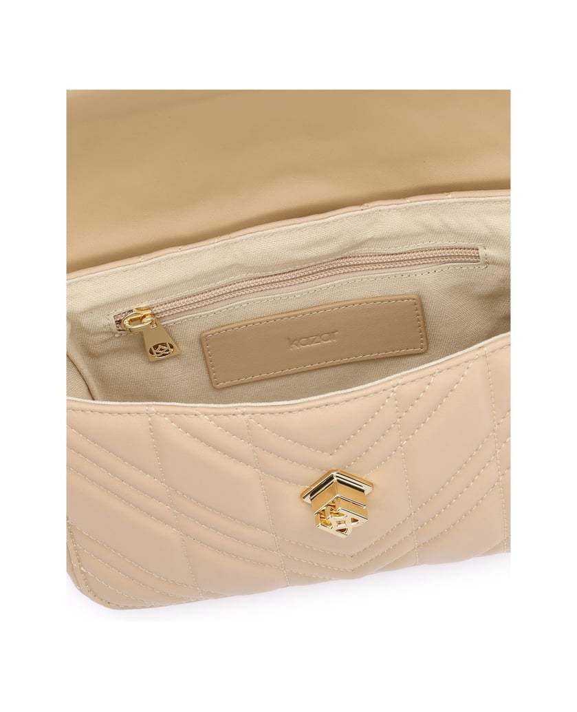 Kazar-Small-beige-handbag-with-quilting-béžová