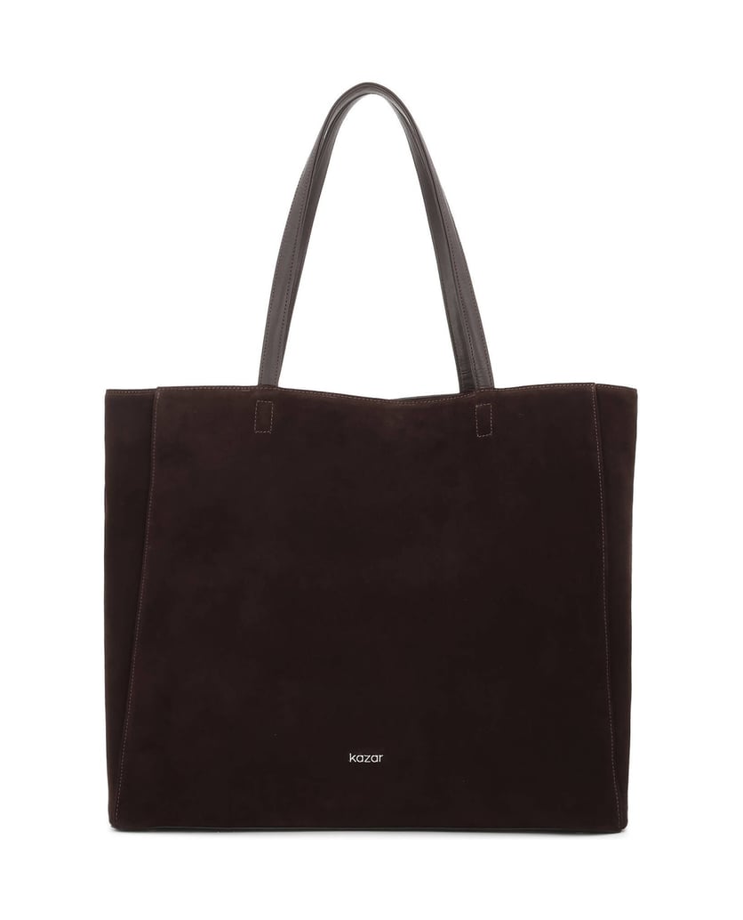 Kazar-Large-suede-shopper-bag-tmavě-hnědá