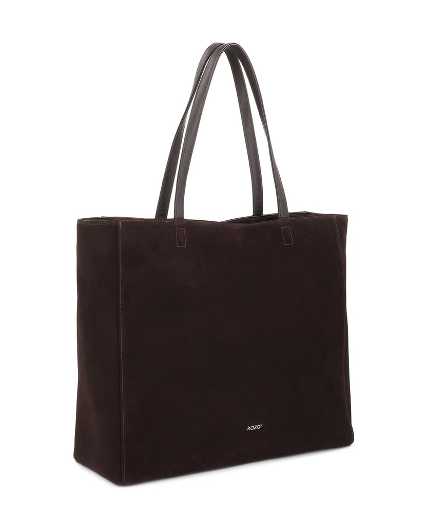 Kazar-Large-suede-shopper-bag-tmavě-hnědá