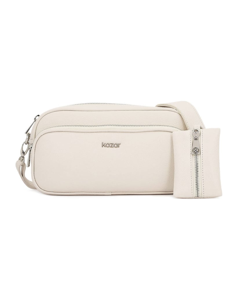 Kazar-White-leather-handbag-with-pouch-bílá