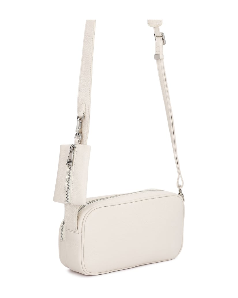 Kazar-White-leather-handbag-with-pouch-bílá