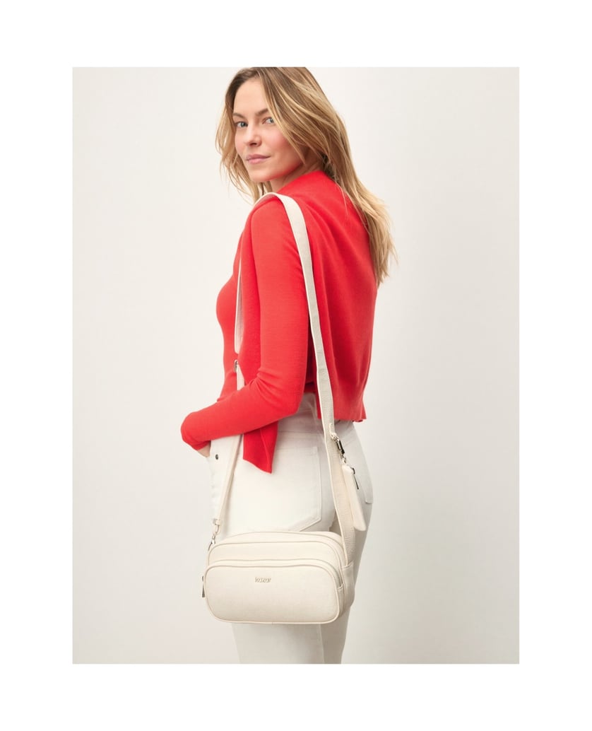 Kazar-White-leather-handbag-with-pouch-bílá