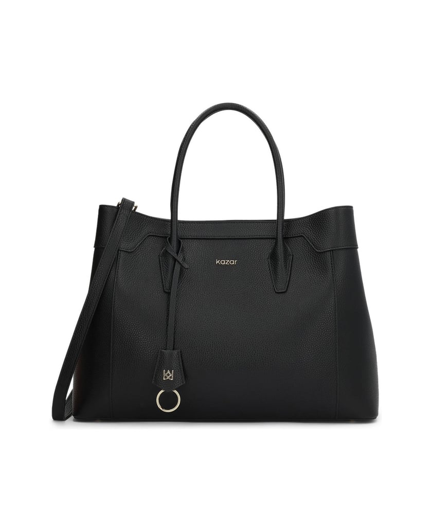 Kazar-Black-leather-handbag-with-elegant-trim-čierna