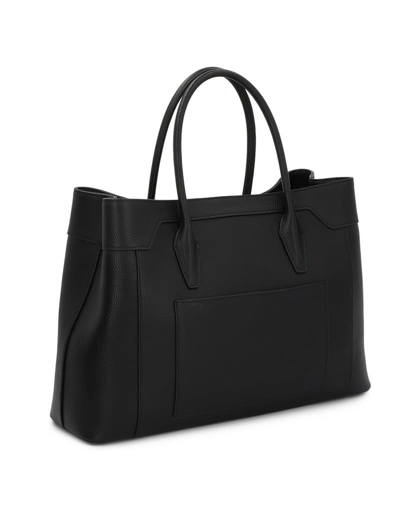 Kazar-Black-leather-handbag-with-elegant-trim-čierna