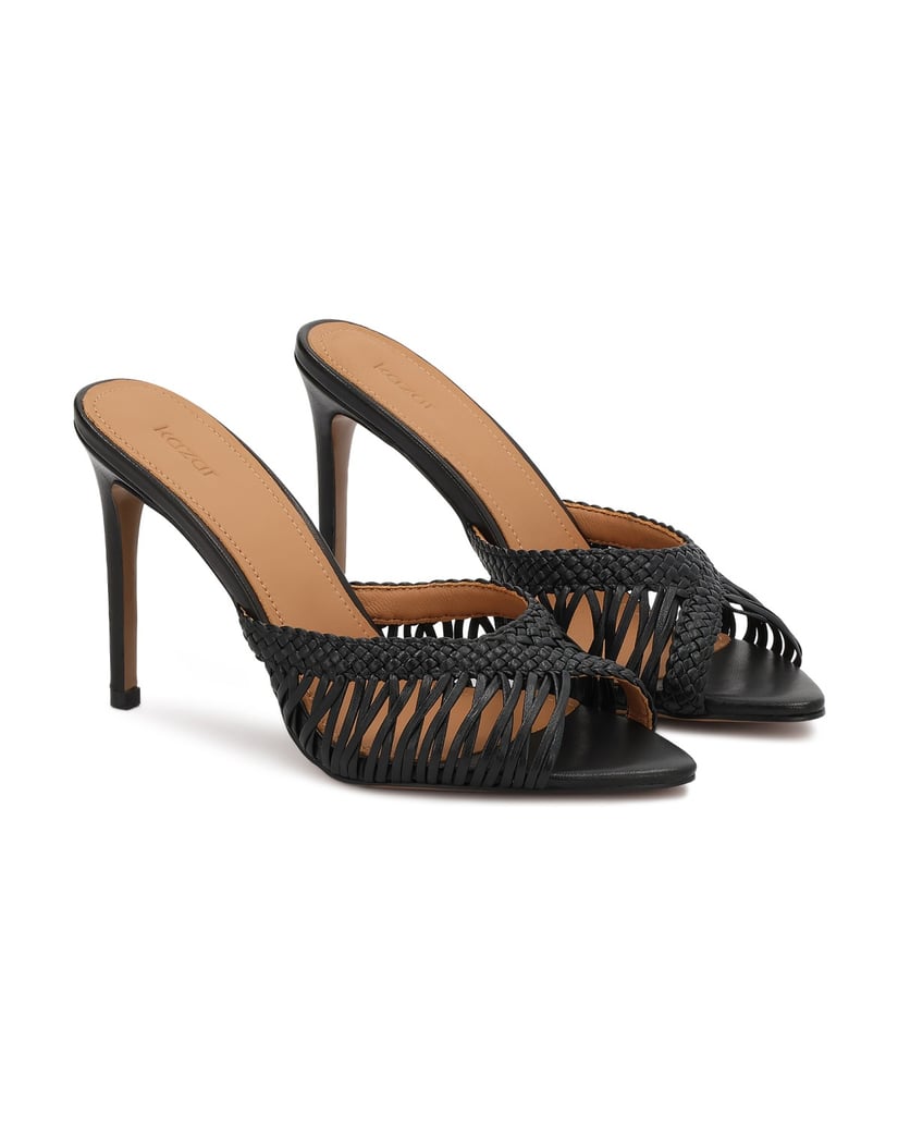 Kazar-Heeled-mules-with-braided-upper-černá